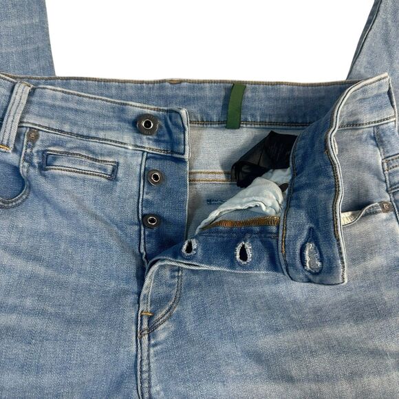 G Star Raw Jeans Men 32x32 D Staq Slim Button Fly Faded Light Blue Stretch Denim - Picture 4 of 12